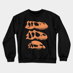 Torvosaurus Allosaurus Dilophosaurus fossil skulls Crewneck Sweatshirt